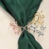 3pcs Fashion Cross Scarf Clip X Shape Metal Brooches For Women Hollow Bow Scarves Buckle Holder Shawls Jewelry Clothing Accessor