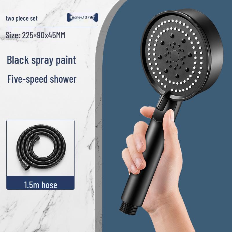 Black Warrior Pressurized 5-Speed Shower Head