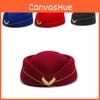 Attendant Beret Flight Hat Women Cap Fashion Casual Stewardess Hats Color Solid