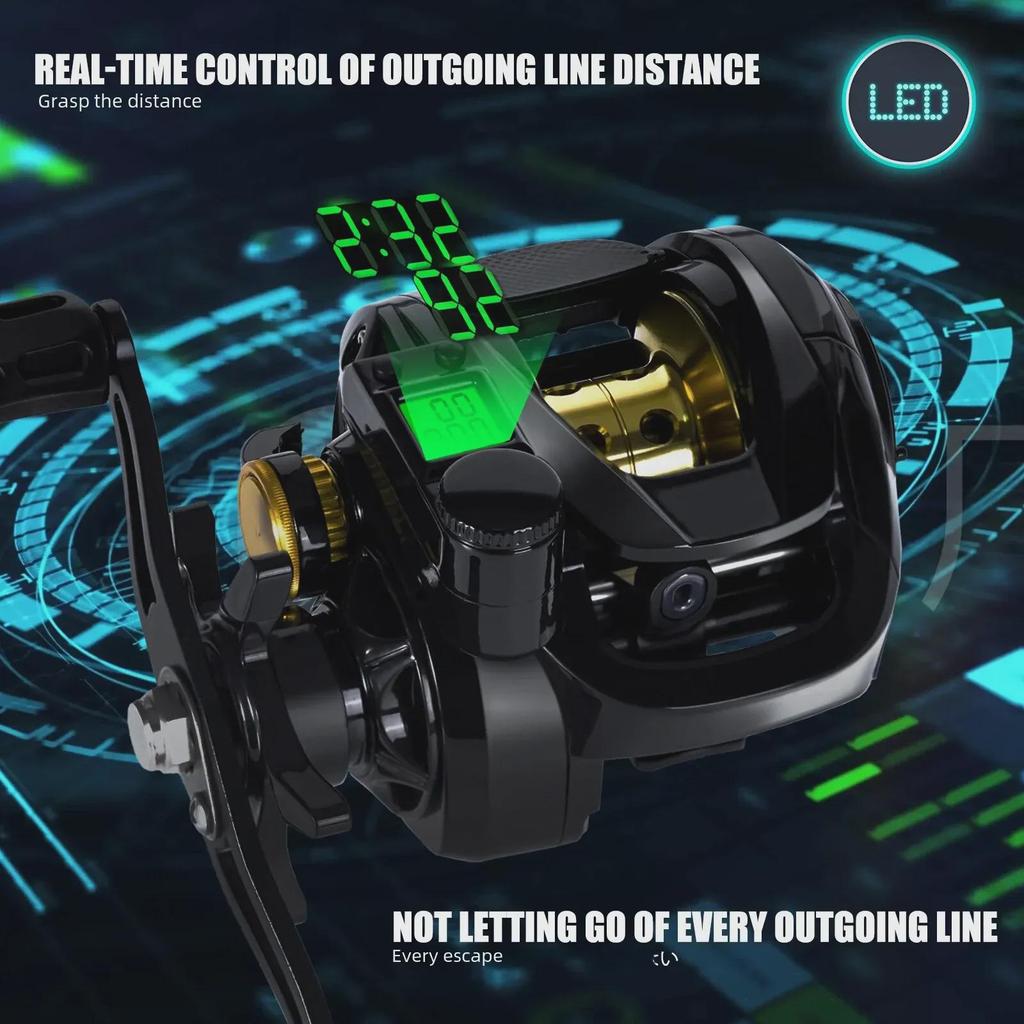 Digital Display Dual-Line Cup Sea Fishing Reel for Long-Distance Casting