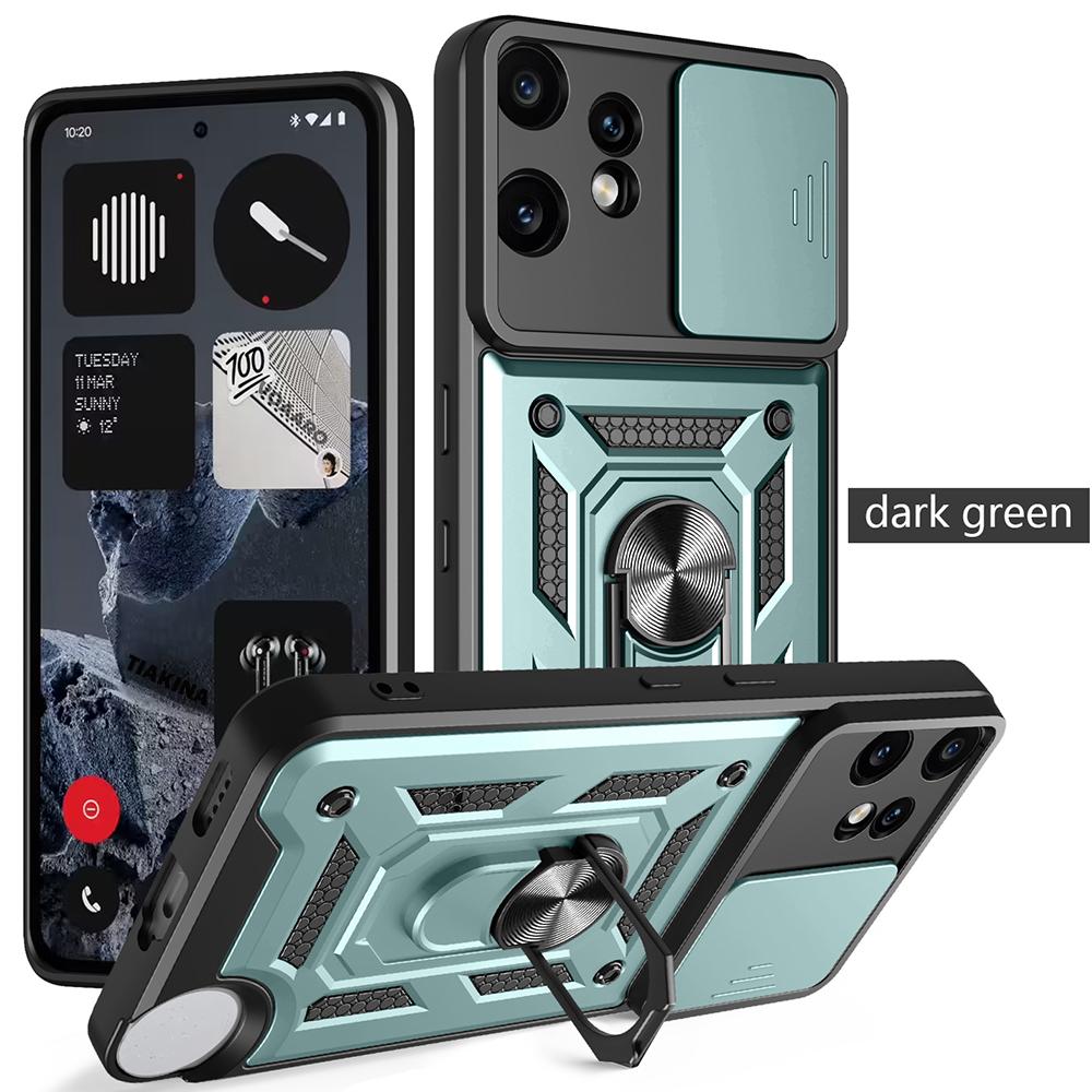 Slide Lens Armor Funda for Nothing CMF Phone 2 Pro 5G Case for Nothing CMF Phone 2 Pro 5G Case Magnetic Ring Stand Holder Cover