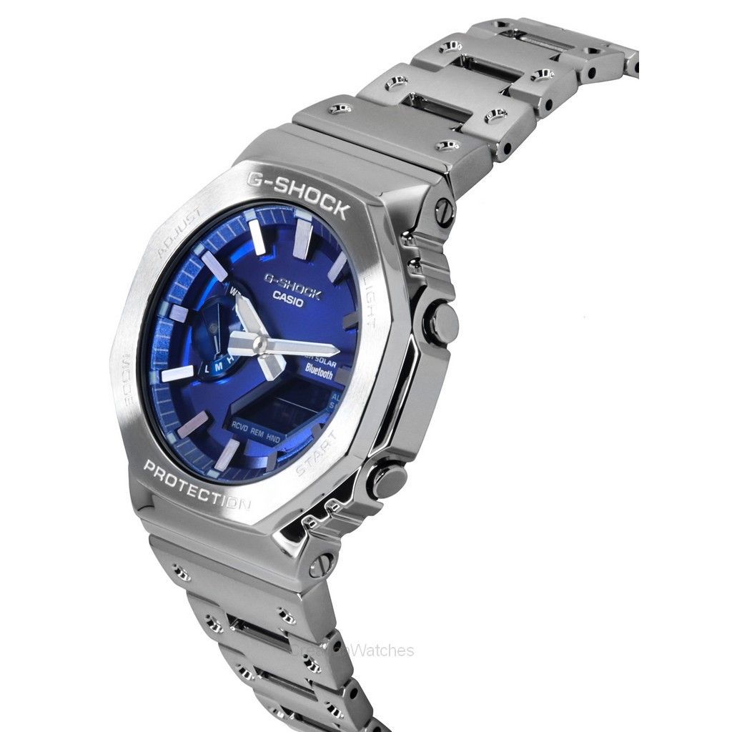 Casio G-Shock Analog-Digital-Vollmetall-Smartphone-Link Blaues Zifferblatt Solar GM-B2100AD-2A 200M Herrenuhr