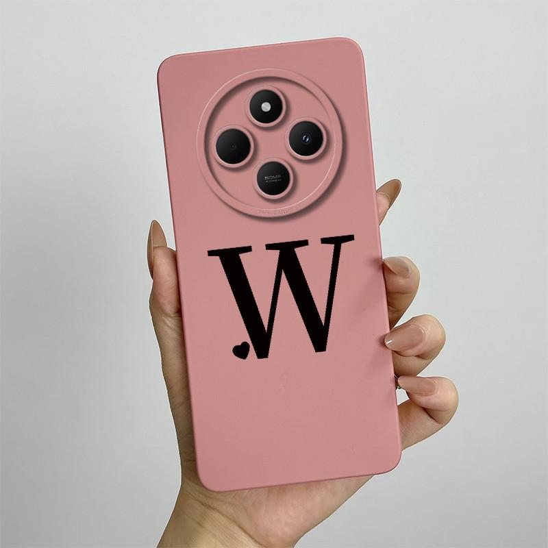 For Redmi 14C 4G 5G Case Cute Initial Letters Shell Soft Silicone Phone Cover Little Mi Poco C75 PocoC75 Shockproof TPU Fundas