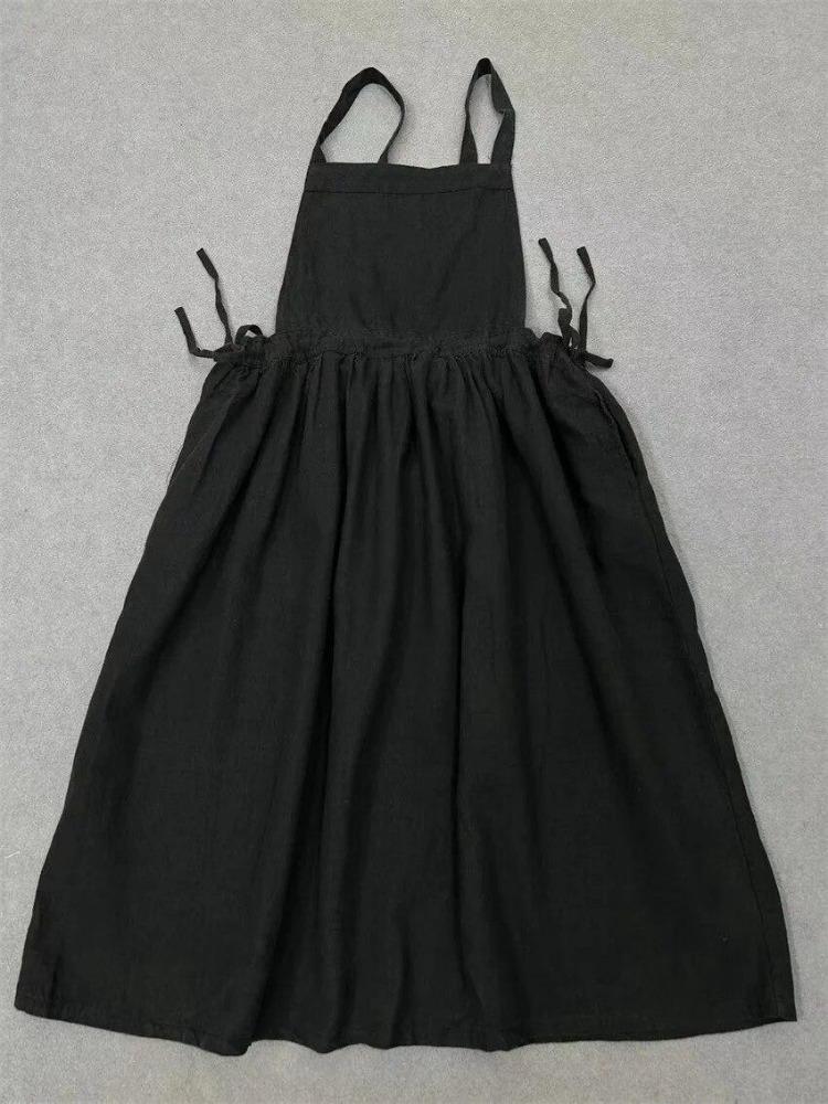 Japanese Style Mori Drawstring Waistband French Long Camisole Dress Johnature Women Large Skirt