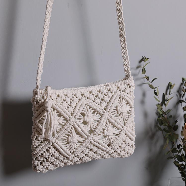 2025 Woven Tassel One-Shoulder Crossbody Clutch