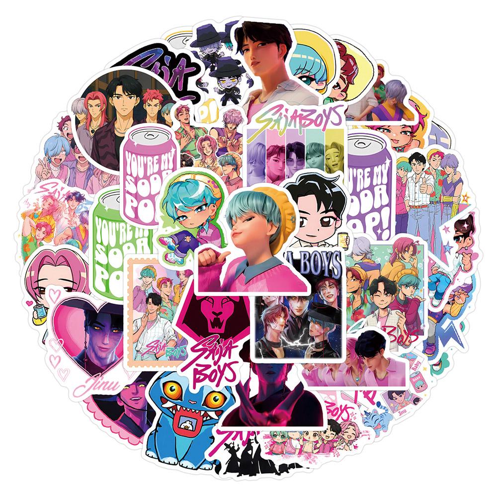 55-110PCS K-POP Demon Hunters Stickers Anime Waterproof Vinyl Decals for Laptop Water Bottle Skateboard Phone Gift for Fans