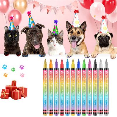 6pcs Pet Nail Polish Pens Quick Drying Safe Smellless Painting Pen for Stylish Dog Nail Art for Home and Pet Salons