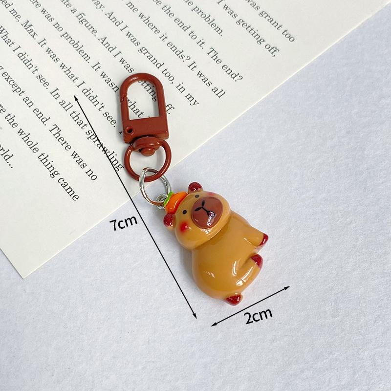 1-10pcs Capybara Keychains Bag Phone Pendant Kapibala Animal Hanging Pendants Men Women Cute Keyring Party Guest Jewelry Gift