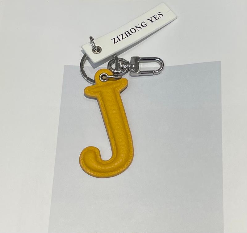 Stylish Genuine Leather Letter Keychain Pendant for Girls