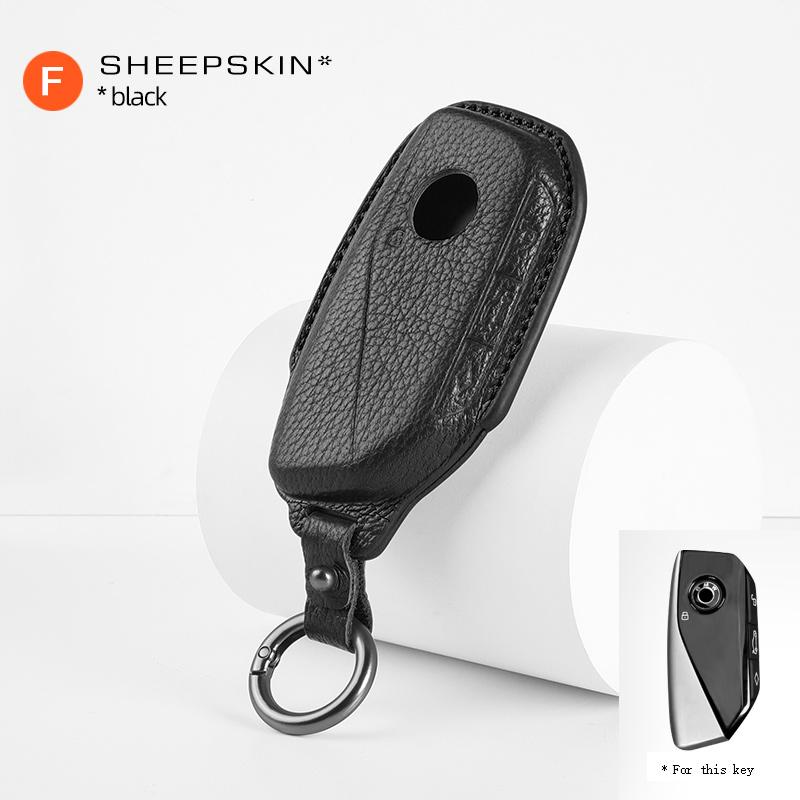 High End Leather for Bmw 5 7 Series 740i 760i X1 X5 X6 X7 XM IX IX3 I5 I7 2023 2024 Remote Smart Car Key Case Cover Fob Keychain