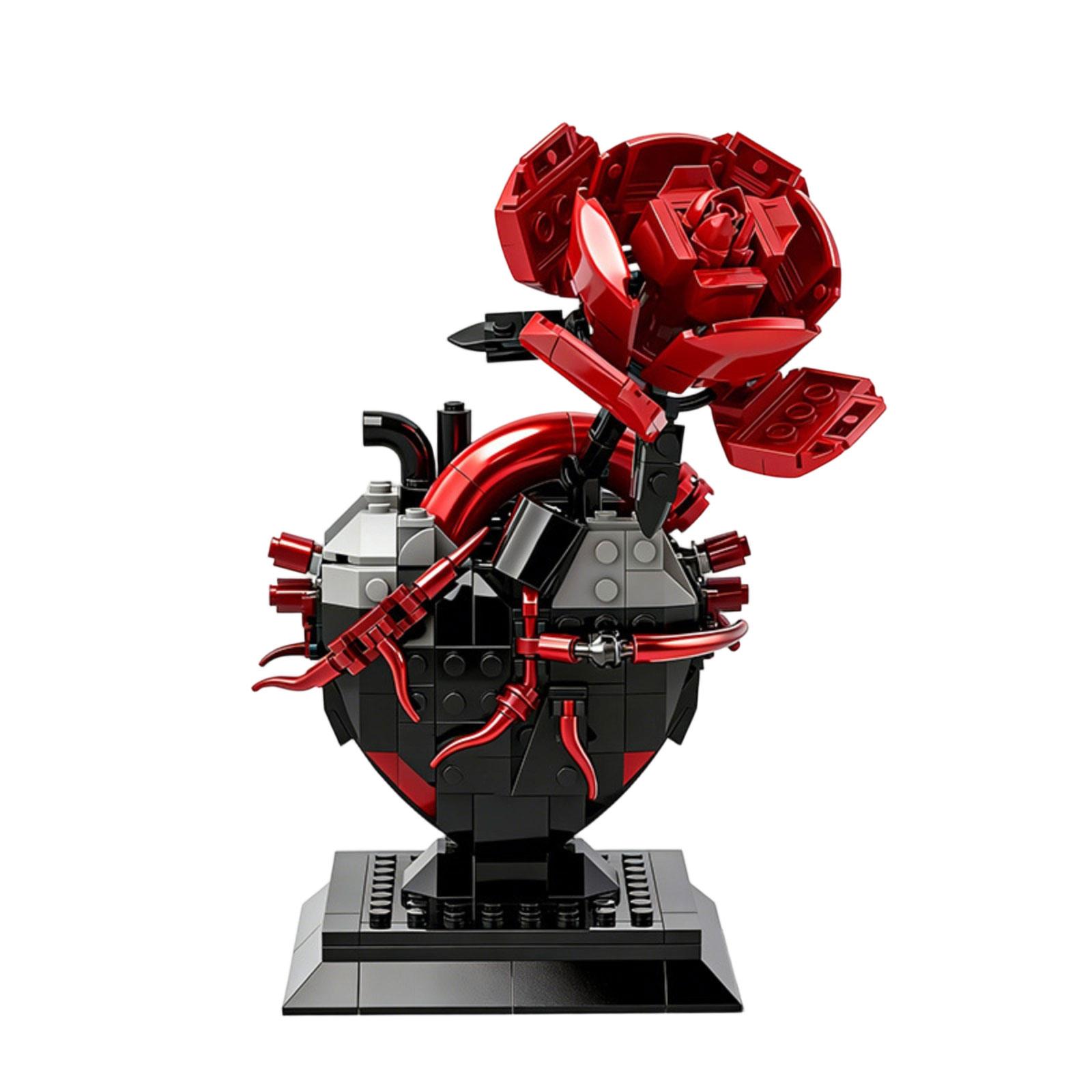 

Creative Building Blocks Compatible with Popular Construction Toys Heart-Shaped Model with 421 Pieces for Detailed Assembly and Display One Size
