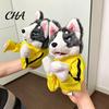 Sounding Plush Toys for Pets Boxing Husky Hand Puppet, Animal Fighting Glove Toy with Sound Daily Pet Interaction Effects, Puppets Kung Fu Dog Gloves
