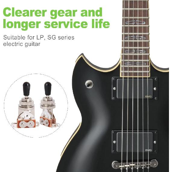 3 Way Guitar Toggle Switch with Tip Knob Caps for Electric Guitars, DPDT Pickup Selector Replacement