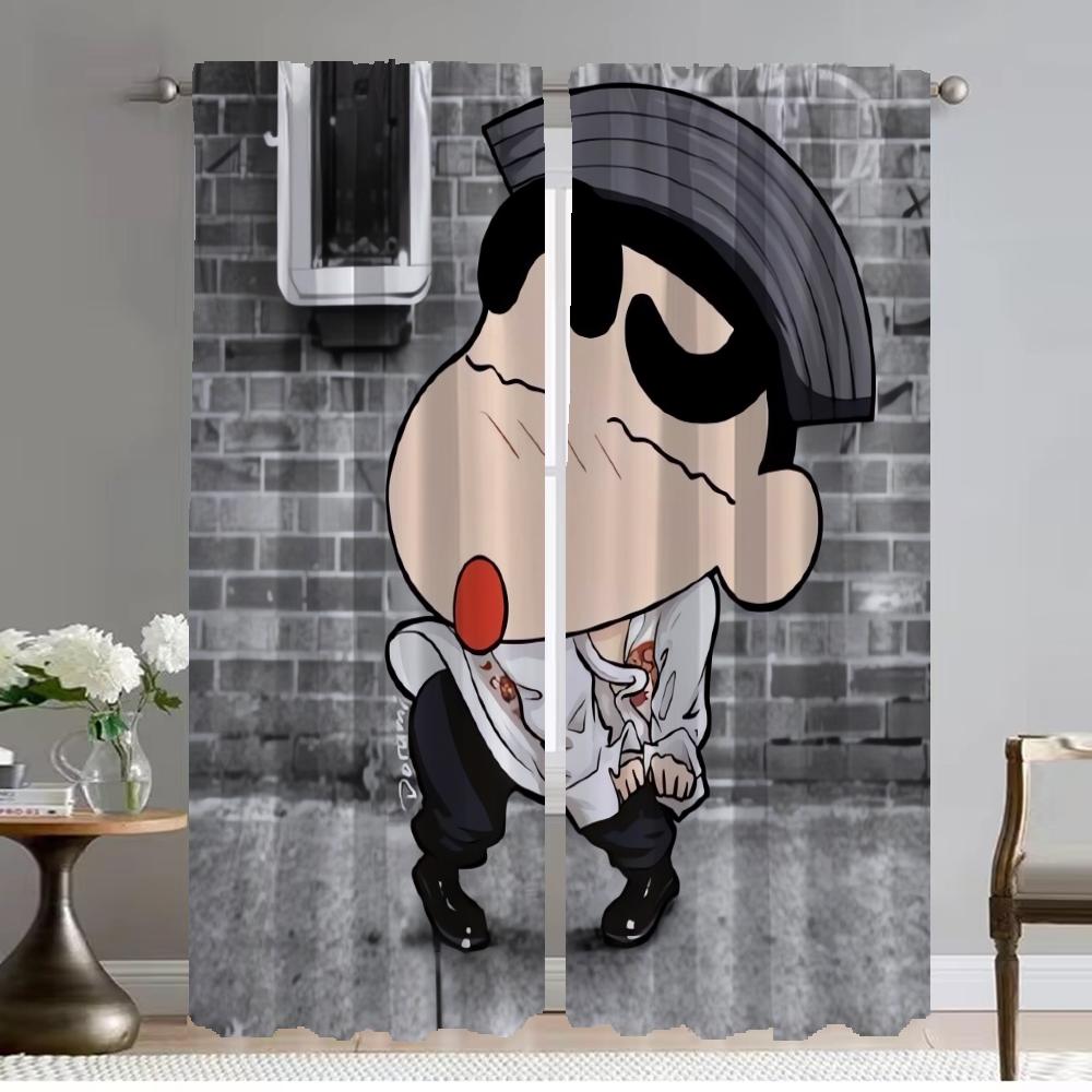 

Modern Living Room Curtains 2 Pieces Crayon-Shin-chan Halloween Decoration Tulle for Bedroom Blackout Curtain Partition Shades W50xH70cmx2pcs-CL