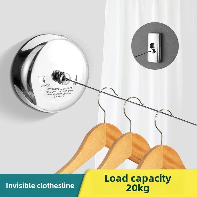 New 2.8M Balcony Invisible Retractable Clothesline Bathroom Dormitory Drying Clothes The Blanket Organize Clothing Storage Rope