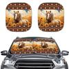 Car Sunshade 2-Piece, American Flag Element Printed Heat Insulation And Sun Protection Front Baffle