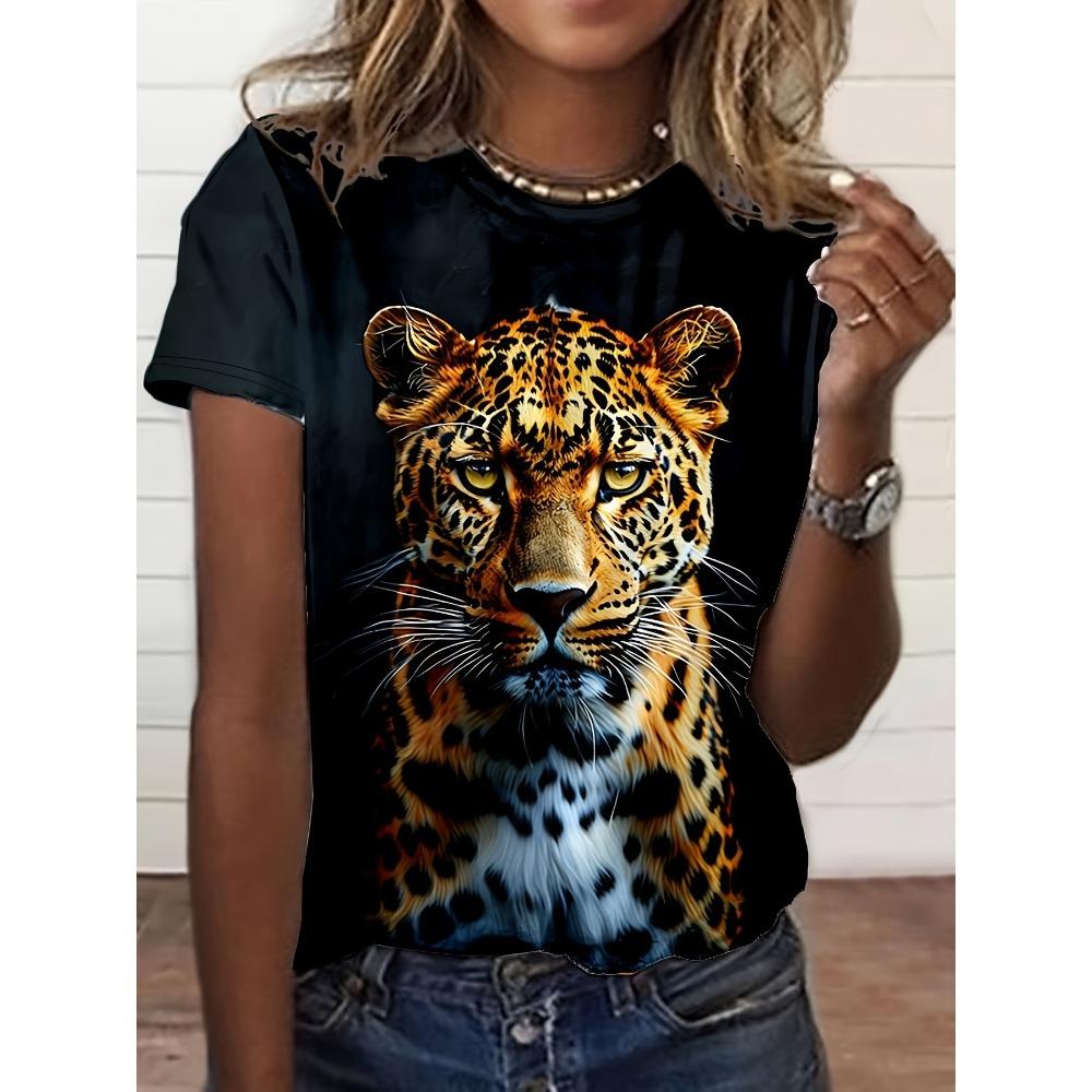 Summer Fashion Peacock Flower 3D Print T-Shirts Women Casual Short Sleeve Streetwear Round Neck