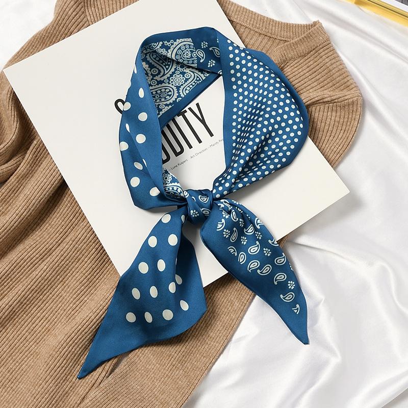 

Маленький шелковый шарф, ленточка, женский универсальный декоративный шарф, резинка для волос, длинная полоска, двухсторонний шелковый шарф, шарф. 9x100cm