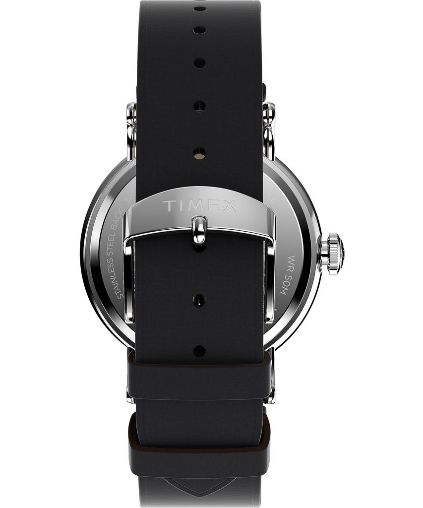 Timex Men's Waterbury Traditional 40mm Watch - Black Strap Black Dial Silver Tone Case, Black