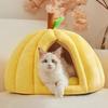 Plush Pumpkin Pet House with Removable Cushion Autumn Winter Warm Small Medium Dog Cat Bed Cave Plush Indoor Kitten Puppy Sleeping Nest