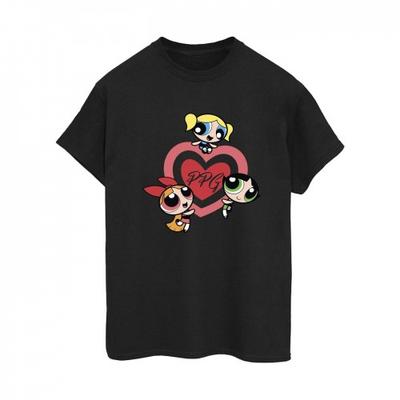 Bawełniany T-shirt typu boyfriend z podwójnym sercem dla kobiet/pań z Atomówkami