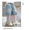 Boys' Summer Denim Shorts 2026 - Trendy Mid-Length Capris for Kids