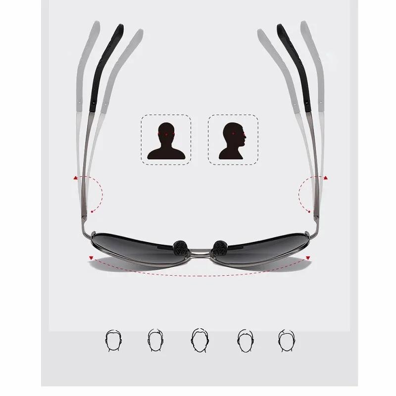 Aviation Metal Frame Polarized Sunglasses Men Color Changing Sun Glasses Pilot Male Day Night Vision Driving