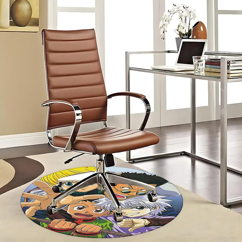 

1pc Anime Cartoon Design Round Carpet - Office Chair Mat, Non-Slip Rug for Home Decor, Living Room, Bedroom, Game Room, Dormitory Flooring Gift Idea.W 80cm by 80cm
