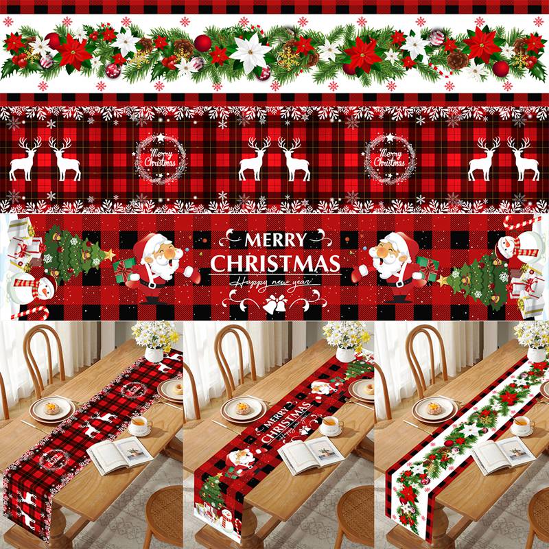 Christmas Tablerunner Merry Christmas Decoration For Home Tablecloth Kitchen Xmas 2025 Navidad Kerst Natal Happy New Year 2025