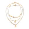 Ocean Wind Oil Drip Starfish Scallop Shell Necklace Women'S Fashion Imitation Pearl Conch Beaded Necklace