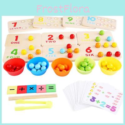 Holz Multifunktionales Arithmetik-Klammer-Perlen Lernbrett Kinder Puzzle Spielzeug Set Für Frühes Lernen