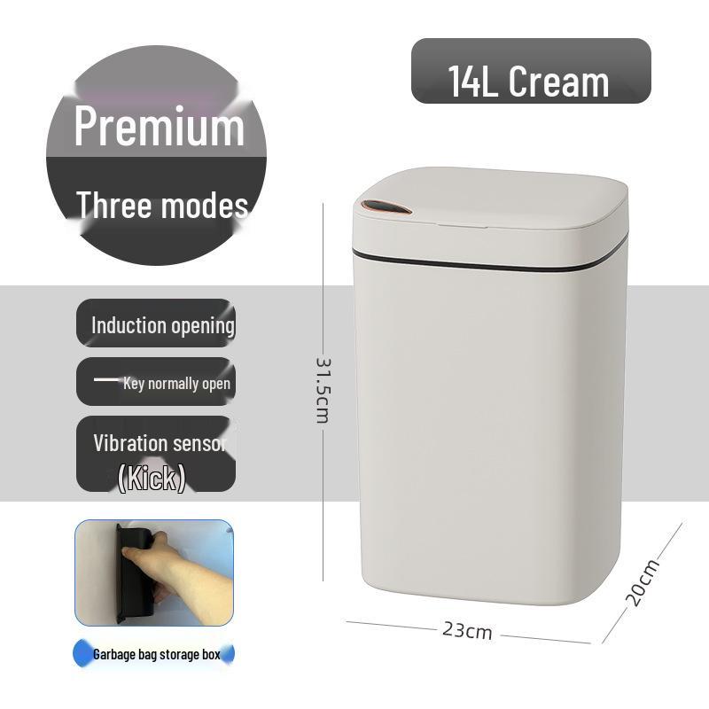 Smart Large-Capacity Induction Trash Can for Kitchen & Bathroom