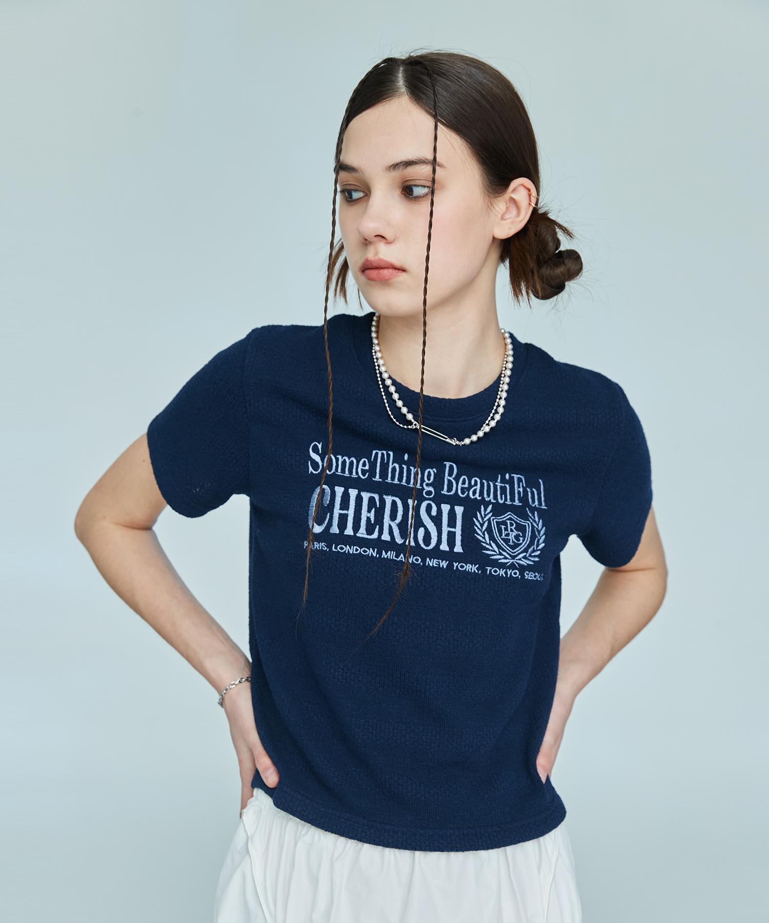 Latizen L10 Cherish Terry T-Shirt(Navy) Navy/Crop