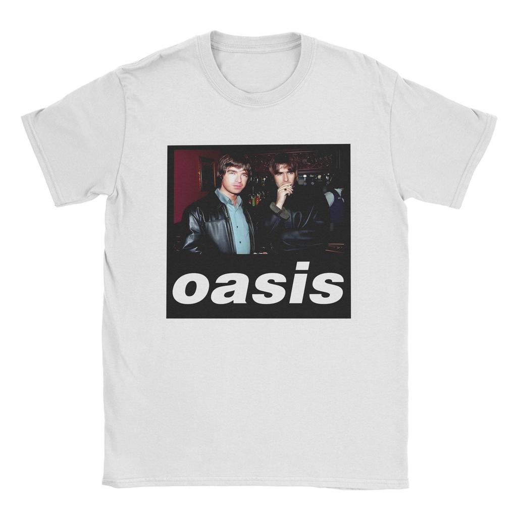Novelty O-Oasis Rock Band Tshirts Men's O-neck Short Sleeve Tops Shirts  100%Cotton Summer Tops