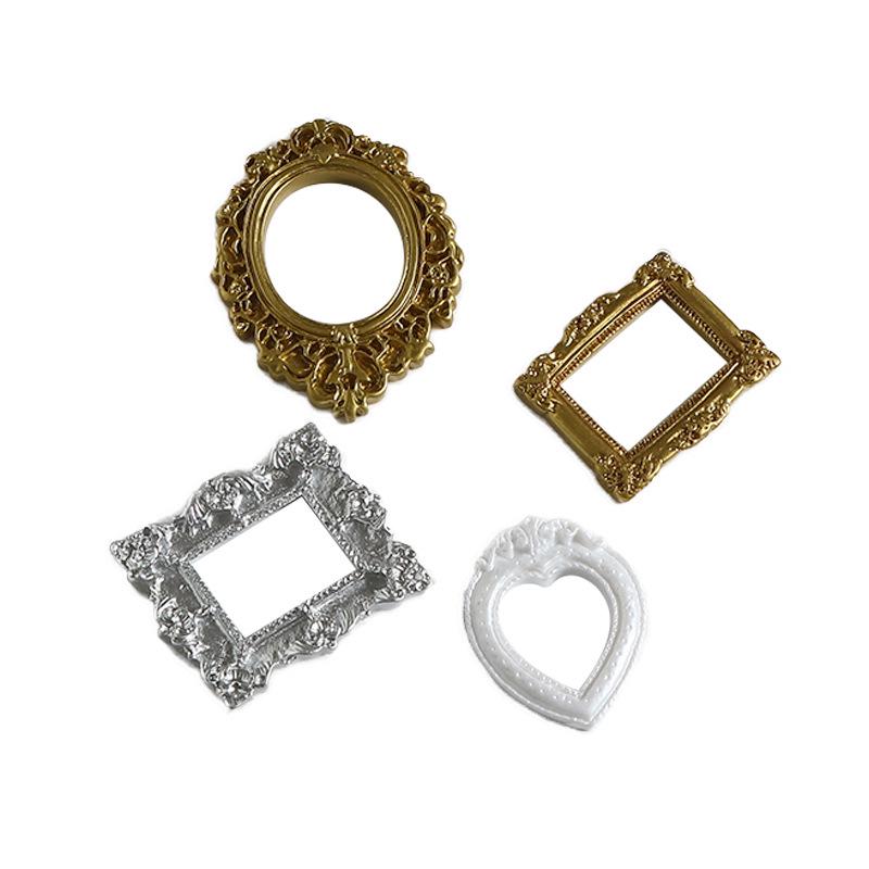 European Retro Baroque Resin Photo Frame Props for Photography Background and Decoration