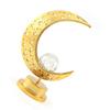 Hollowed Out Iron Art Desk Light LED Crescent Design Moon Lamp  Eid Festive Display