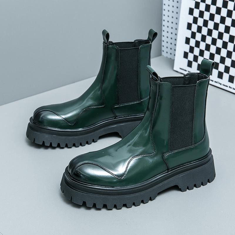 

Men Boots NonSlip ThickSole Fashion High Top Leather Big Toe Men S Branded Leather Shoes Chelsea Comfort Non Slip Thick Soled Soft Outdoor 41