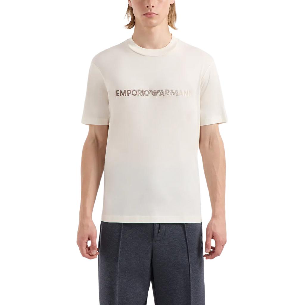 Emporio Armani Logo Embroidered Pima Jersey T-Shirt 3D1TG3-1JPZZ-101B1