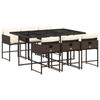 VidaXL Ensemble à manger de jardin et coussins 7 pcs marron rotin 3278036