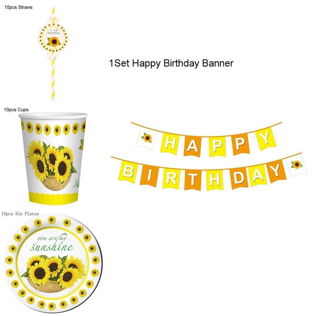 Delightful Sunflowers Theme Party Decoration Kit For Joyful Baby Showers And Birthday Parties