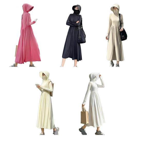Sunscreen Jacket Women Loose Fit Full Body Sun Protection Clothing Solid Color Zipper Closure Versatile Outdoor Wear