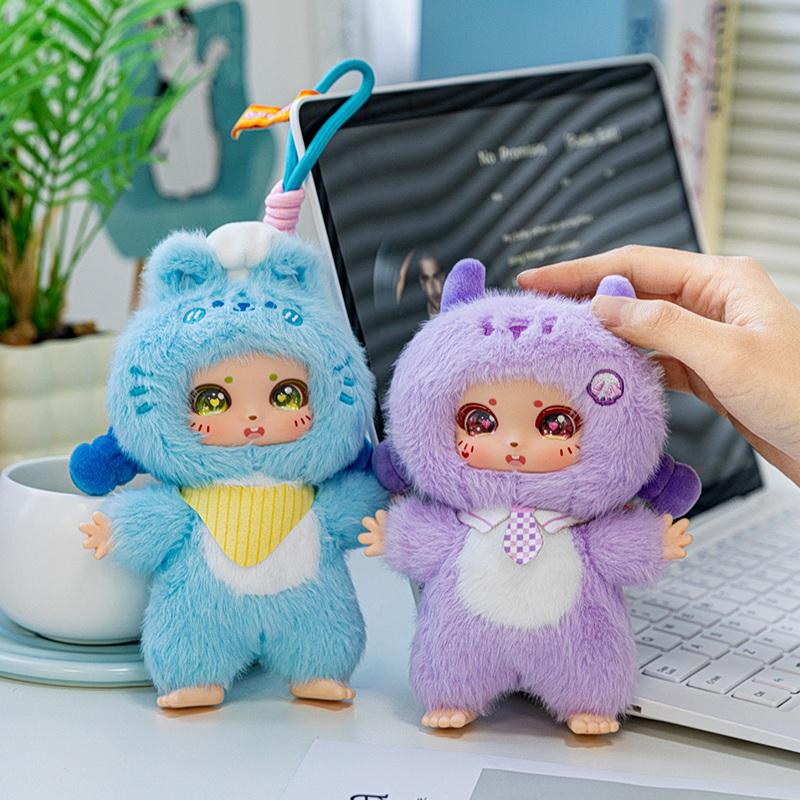 Dreamer Series Plush Keychain Cute Vinyl Face Doll Fluffy Soft Filling Animal Pendant Kawaii Packaging Decor and Collection Toys