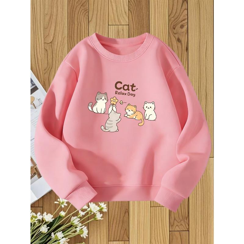 Kids Sweatshirt Round Neck Sweatshirt with Fashionable Print, a Versatile Top