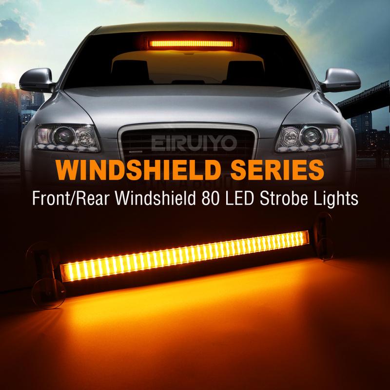 80 LED Strobe Police Lights For Auto Emergency Grill Warning Lamp Windshield Bar Traffic Advisor Flashlight Car Accessories