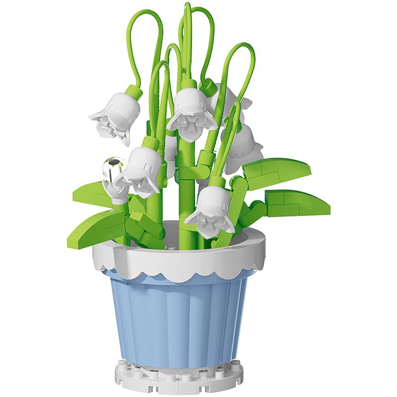 Children's handmade DIY potted desktop decorations simulated flower bouquets small particle assembly puzzle toys