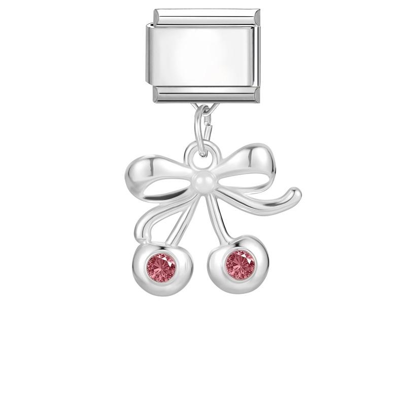2026 New Creative DIY Dreamy Shiny Sunflower Cat Heart Bow Star Cherry Moon Pendent Charm Fit 9MM Stainless Steel Bracelet Gift
