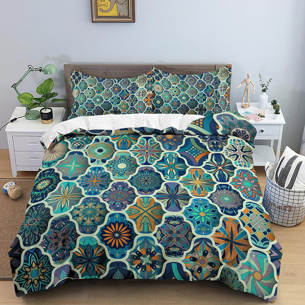 Bohemian Mandala Duvet Cover Boho Chic Hippie Bedding Mandala for Aducts Boys Girls Black White Bedroom Decoration Queen King