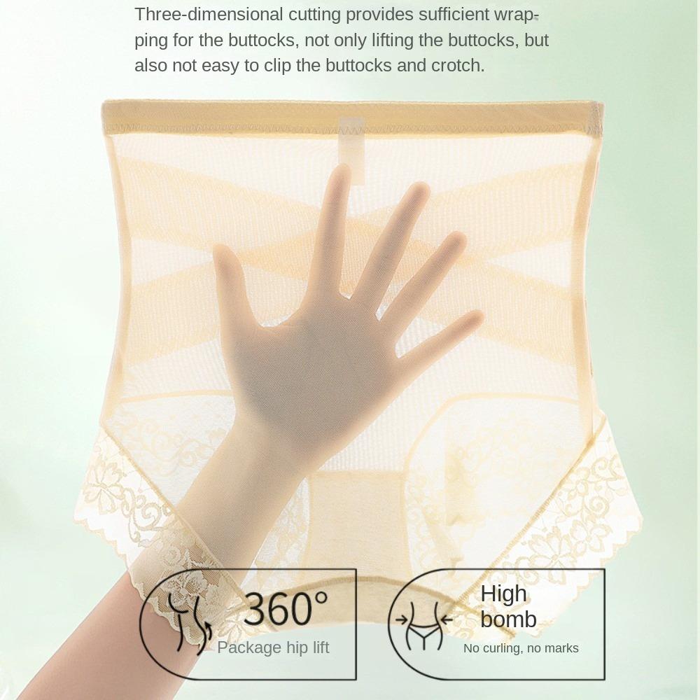 Belly Contracting Thin Lace Panties High Waist Slimming Shapers Postpartum Body Shaper  Lady