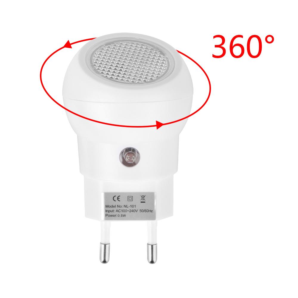 LED Bedroom Lamp EU Plug Novelty Lamp Atmosphere Night Light 360 Manual Rotation Light Sensor