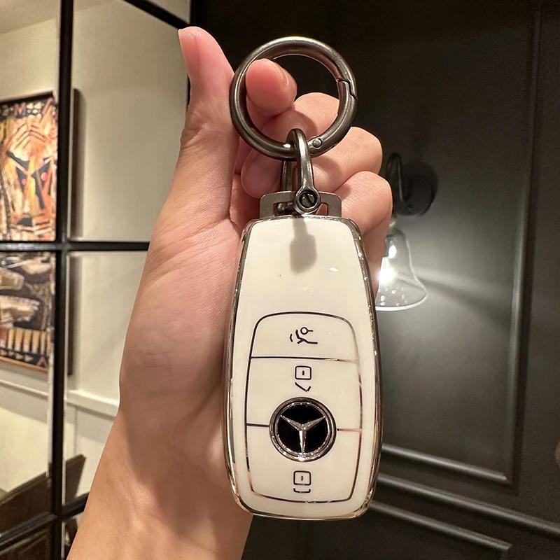 ULA5 Car Key Case Shell Fob For Mercedes Benz A C E S G Class GLC CLE CLA GLB GLS W177 W205 W213 W222 X167 AMG Keychain